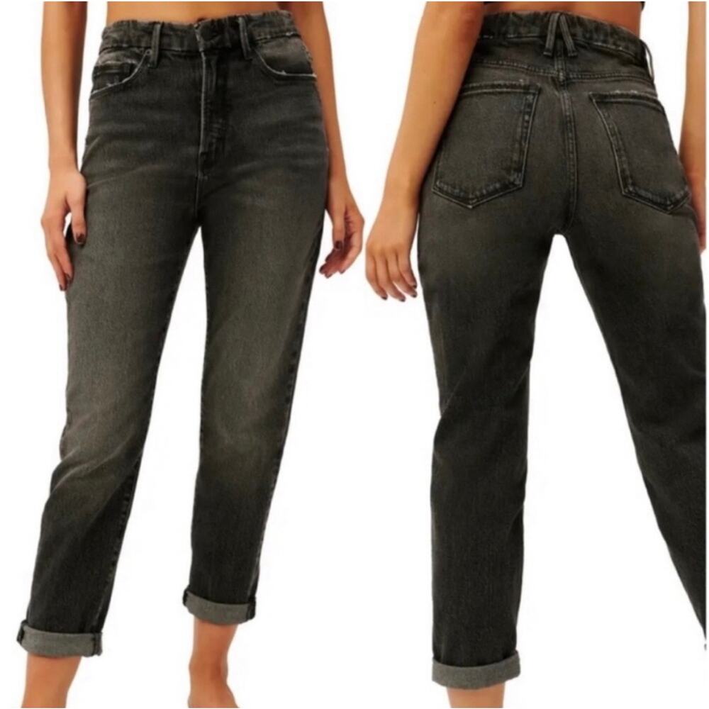 Good American Good Girlfriend High Rise Jeans 2 26 Black Stretch Gap Proof Denim